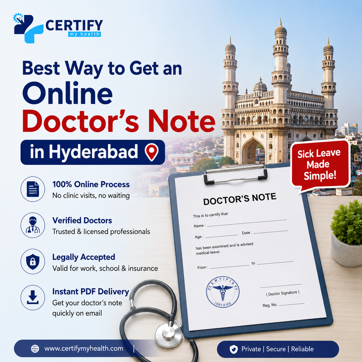 Best Way to Get an Online Doctor's Note in Hyderabad